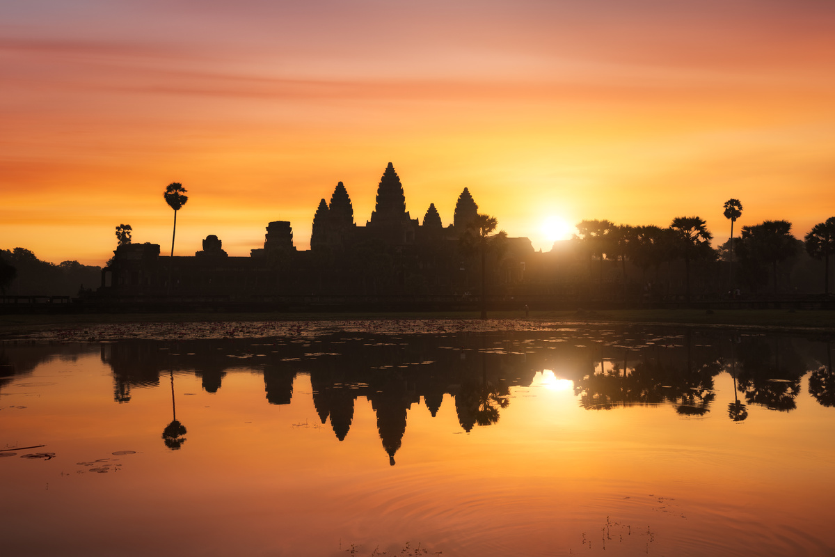 angkor wat reflet lac sunset
