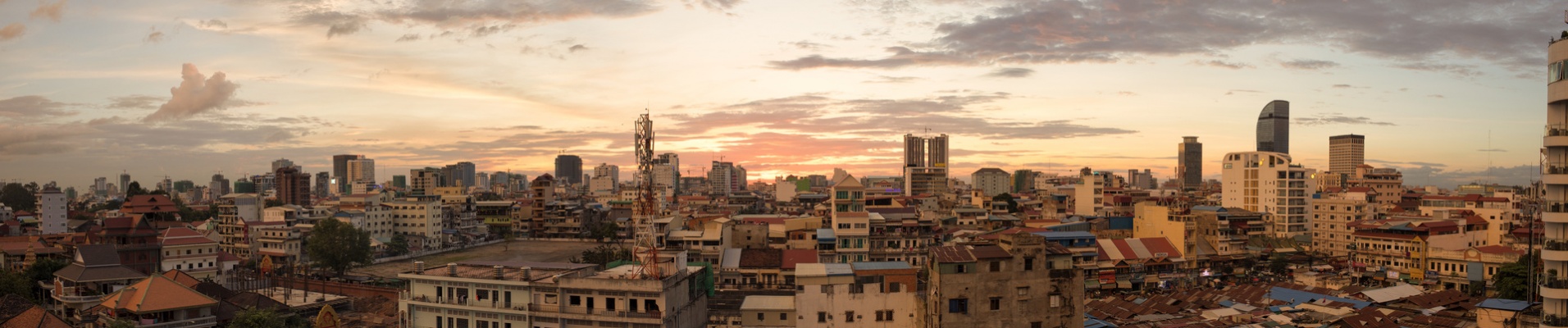 phnom penh panorama sunset