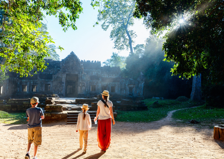 temple cambodge famille